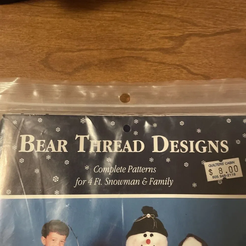 Craft Pattern Bear Thread Designs Christmas Snow Angel & Family Unused BTD-144